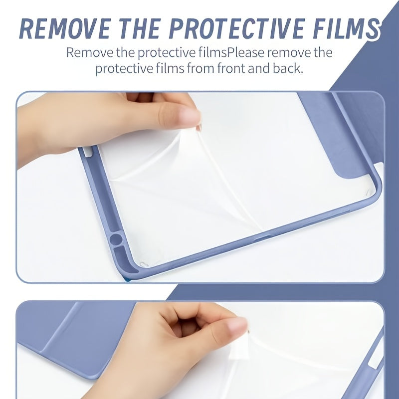 Protective case for various iPad models offering simple protection with ultra-thin design and advanced soft back cover.