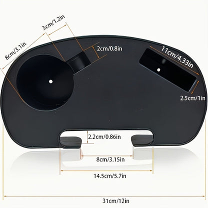 Black Zero Gravity Chair Clip Hook Tray with Cup Holder And Mobile Phone Slot, Made of Strong PP Material, Resistant to Corrosion and Weather Damage, Durable and Heavy Duty