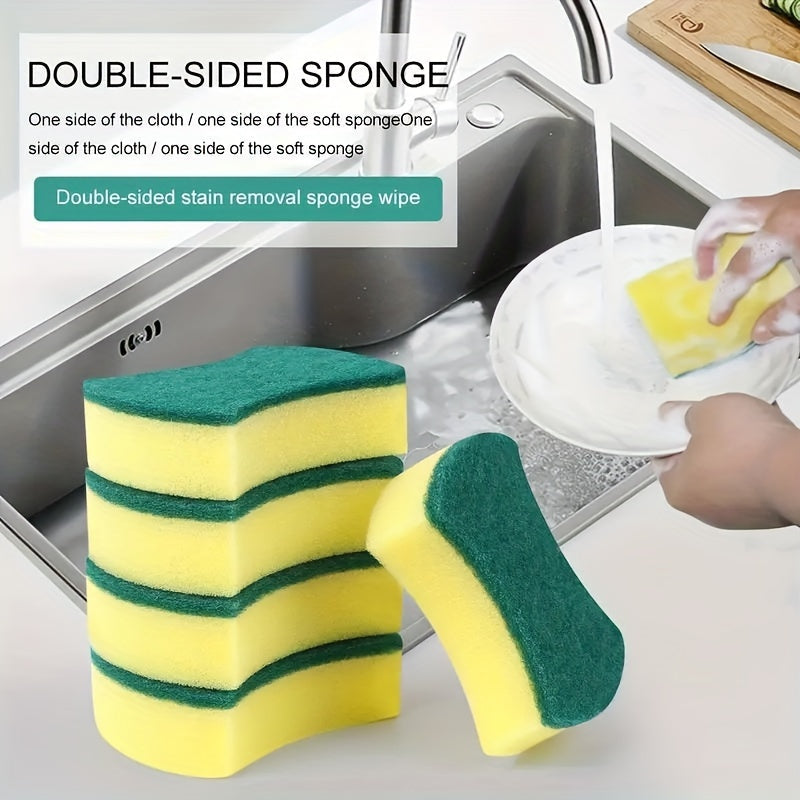 12 or 24 pieces of Dishwashing Sponge Wipes, Scouring Pads, Double-sided Kitchen Cleaning Brushes, Pot Washing Sponge Blocks, Magic Wipes Cleaning Brushes. Perfect for Halloween or Christmas gift giving.