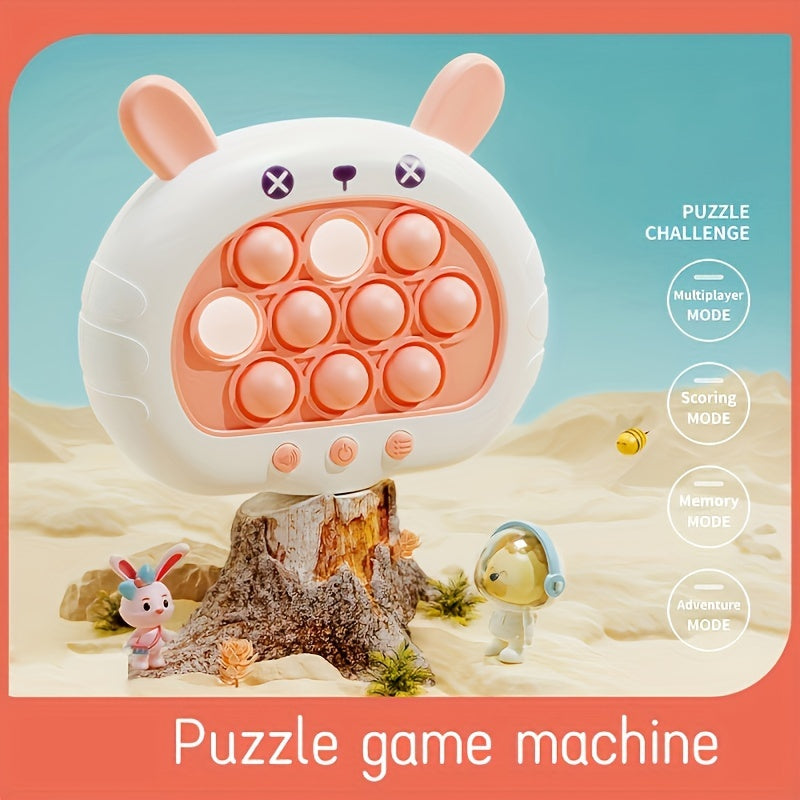 Try our Quick Push Game Console for on-the-go fun! Simply press play and watch as the ground mouse scurries around to keep your focus sharp. This toy is great for training, decompressing, and providing educational entertainment. (Batteries not included)