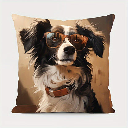 4PCS Cute Puppy Throw Pillowcases for living room sofa; no pillow insert included.