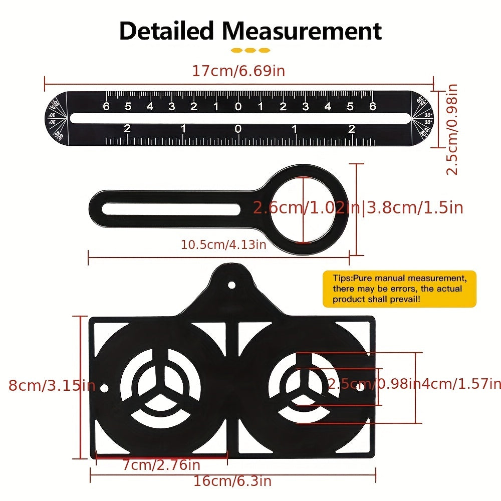 6 Fold Aluminium Alloy Angle Ruler Finder Measuring Ruler Template Tool