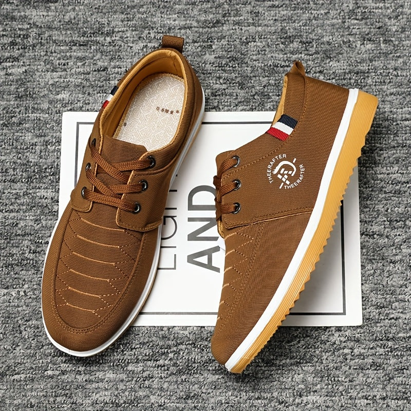 Men's breathable canvas sneakers with fabric lining, rubber sole, and lace-up closure.