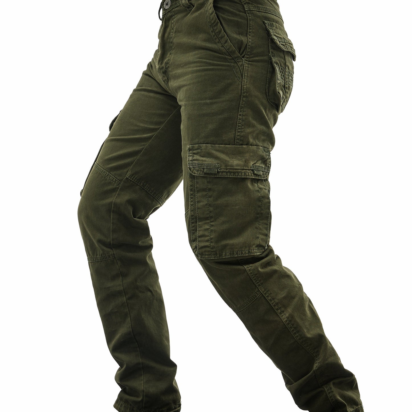 Male Cotton Cargo Pants with Multiple Pockets, Streetwear Style for Spring/Autumn