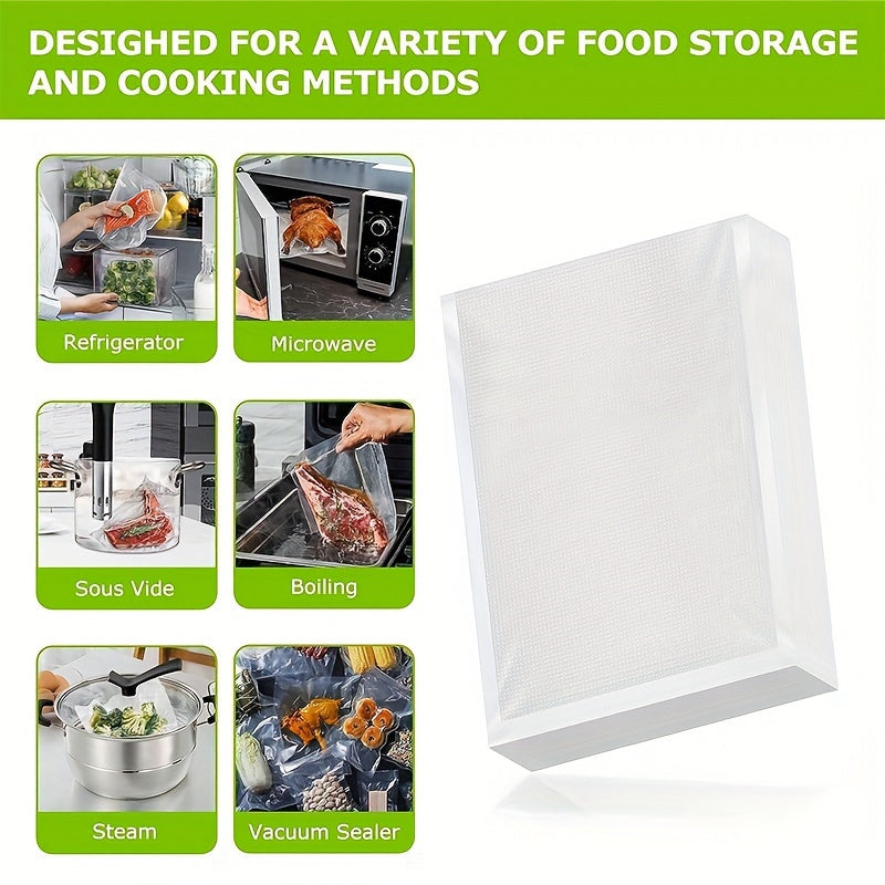 100 BPA-free Vacuum Sealer Bags for Kitchen Food Storage. Includes Vacuum Packaging Rolls for Foodsaver, Industrial Packaging bags in various sizes ranging from 3.93 to 15.74 inches. Essential Kitchen Supplies.