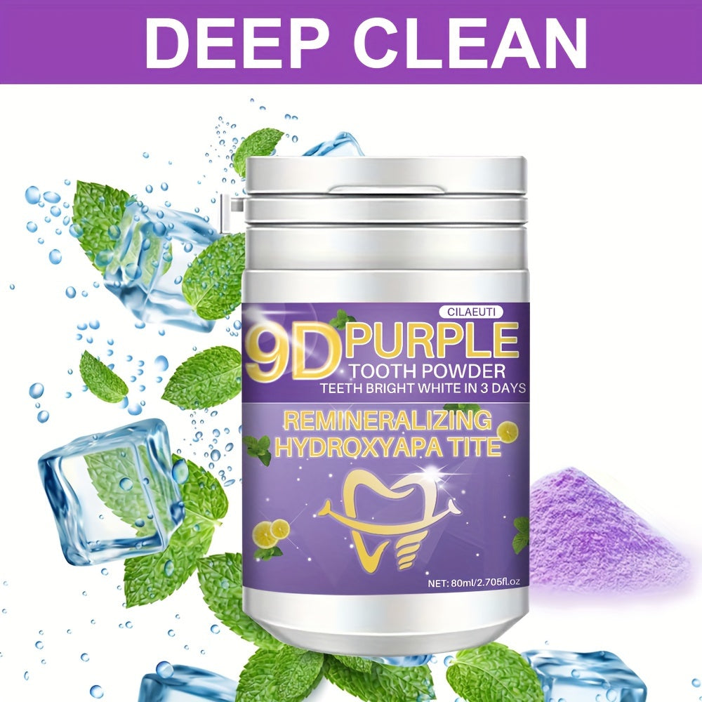 Cilaeuti 9D Purple Tooth Powder - Deep Clean & Remineralizing, Hydroxyapatite Formula