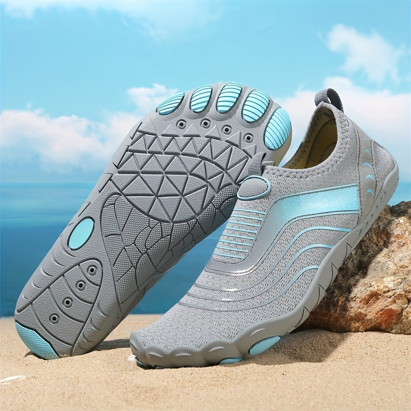 Fast-drying footwear ideal for fishing, surfing, hiking, and beach activities; features breathable comfort and non-slip sole for versatility.