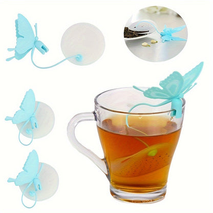 Transparent Butterfly-Shaped Silicone Tea Infuser - Reusable Loose Leaf Strainer for Home and Restaurant Use (1 piece)