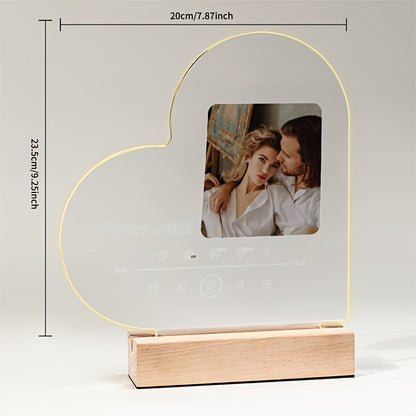 Create your own personalized acrylic photo frame with a transparent love heart design. Ideal for unique birthday gifts and special Valentine's Day keepsakes.