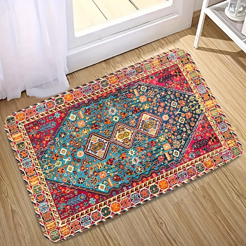 Persian-inspired area rug with Bohemian chic design - Easy to clean, durable, perfect for living room and bedroom styling