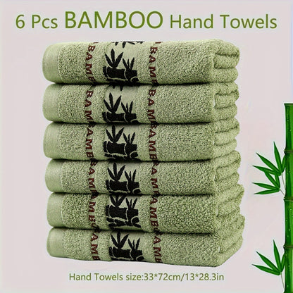 6-piece Bamboo Fiber Towel Set: Soft, Quick-dry, Absorbent for Home, Gym, Bathroom