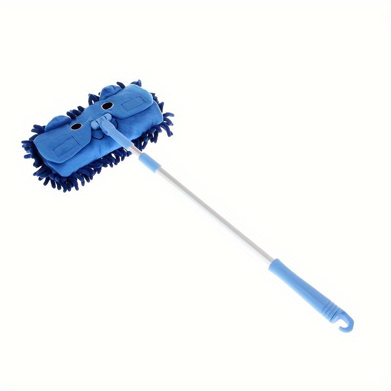 Children's Mop for Household Cleaning - 1 Piece. This retractable mop is a fun children's toy and a mini flat mop for cleaning. It features chenille dust removal tool for easy corner cleaning in children's bedrooms. Perfect for play house fun!