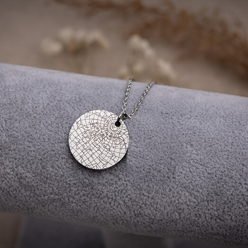 Personalized Star Map Necklace, Engraved with Birth Moon Phase, Made of 304 Stainless Steel, Vintage Elegant Design, Suitable for Daily Wear or Gifting, Great Valentine's Day Gift Idea, Unique Star Map by Date, Perfect Birthday Jewelry Gift.