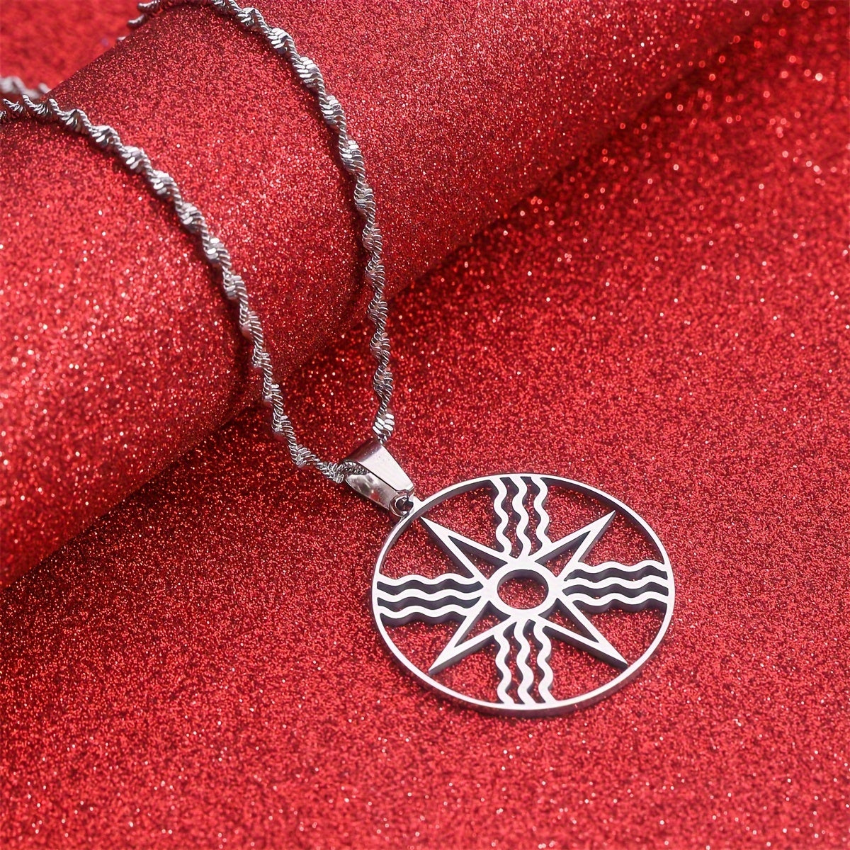 Ashur Pendant Necklace crafted from stainless steel, with an ethnic and minimalist design perfect for casual wear.