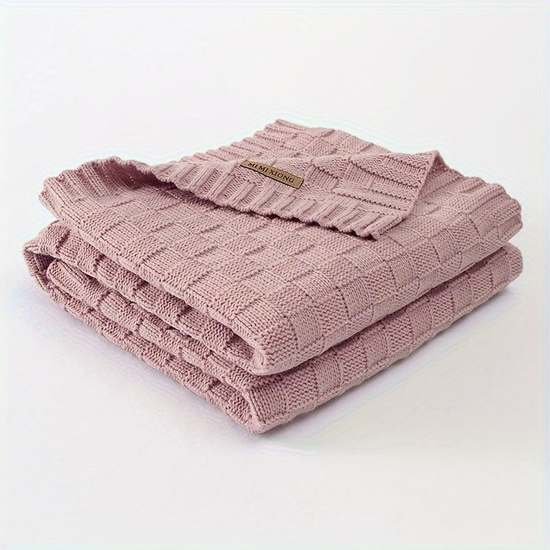 Soft Knit Throw Blanket for Kids - Cozy and Easy to Care for, Ideal for Fall & Winter - Comes in Sky Blue, Mint Green, White, Pink