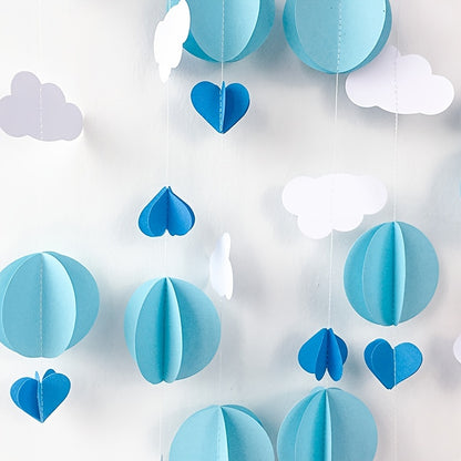 3D paper heart cloud flower decoration