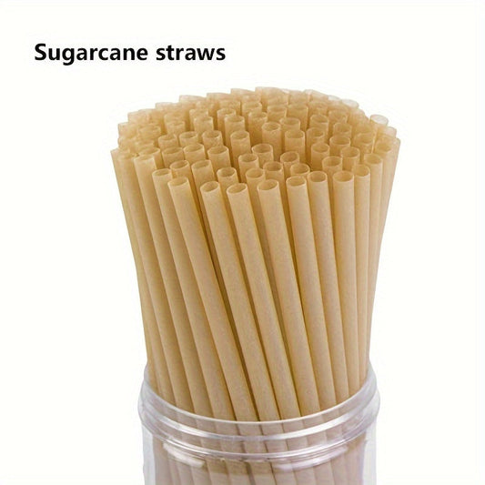 25 Sustainable Sugarcane Drinking Straws - Ideal for Parties, Weddings, and Holiday Celebrations, Festive Season Decor