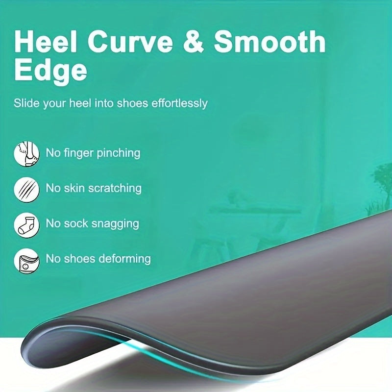 Ergonomic shoe puller for elderly and disabled, adjustable 29.97-70.87cm, stainless steel and portable.