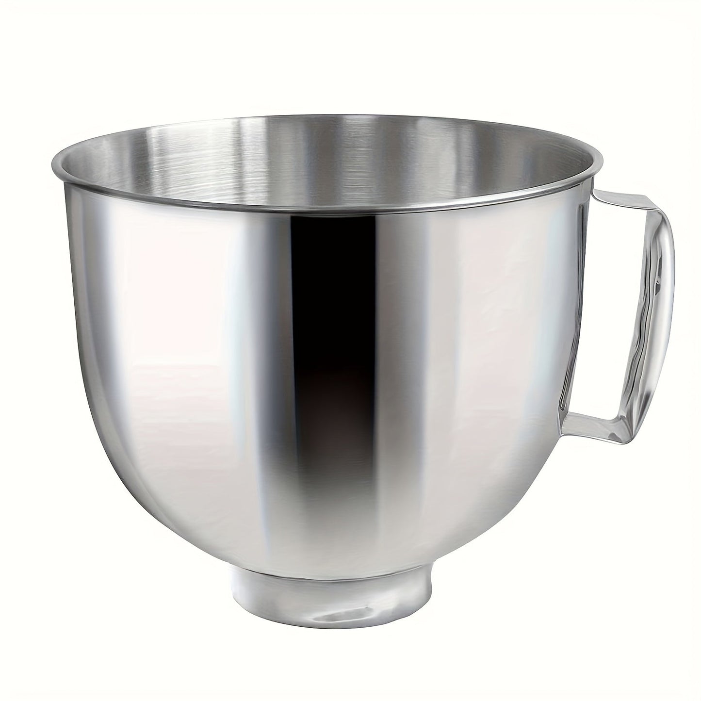 Durable Stainless Steel Mixing Bowl with Handle - Compatible with KitchenAid 4.5-5QT Tilt-Head Stand Mixer, Sturdy & Easy to Clean, Ideal for Baking Cakes, Bread, and Desserts