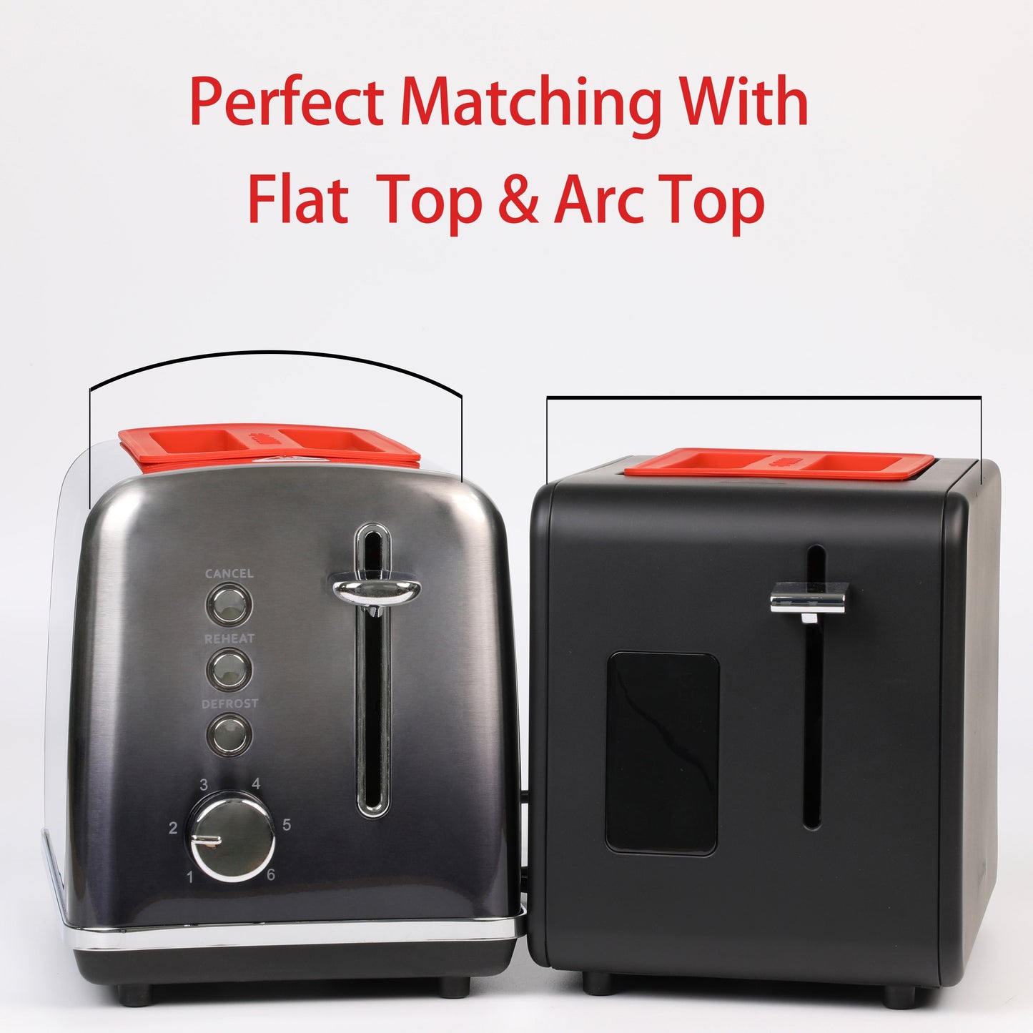 Durable Red Dustproof Cover for 2 Slice Toaster, Made of BPA-Free Food Safety Silicone to Keep Toaster Safe from Dust, Dirt, Pet Hair, Spills, Critters, Bugs, and Smudges. Top Cover for Toaster, Kitchen Appliance Protector.