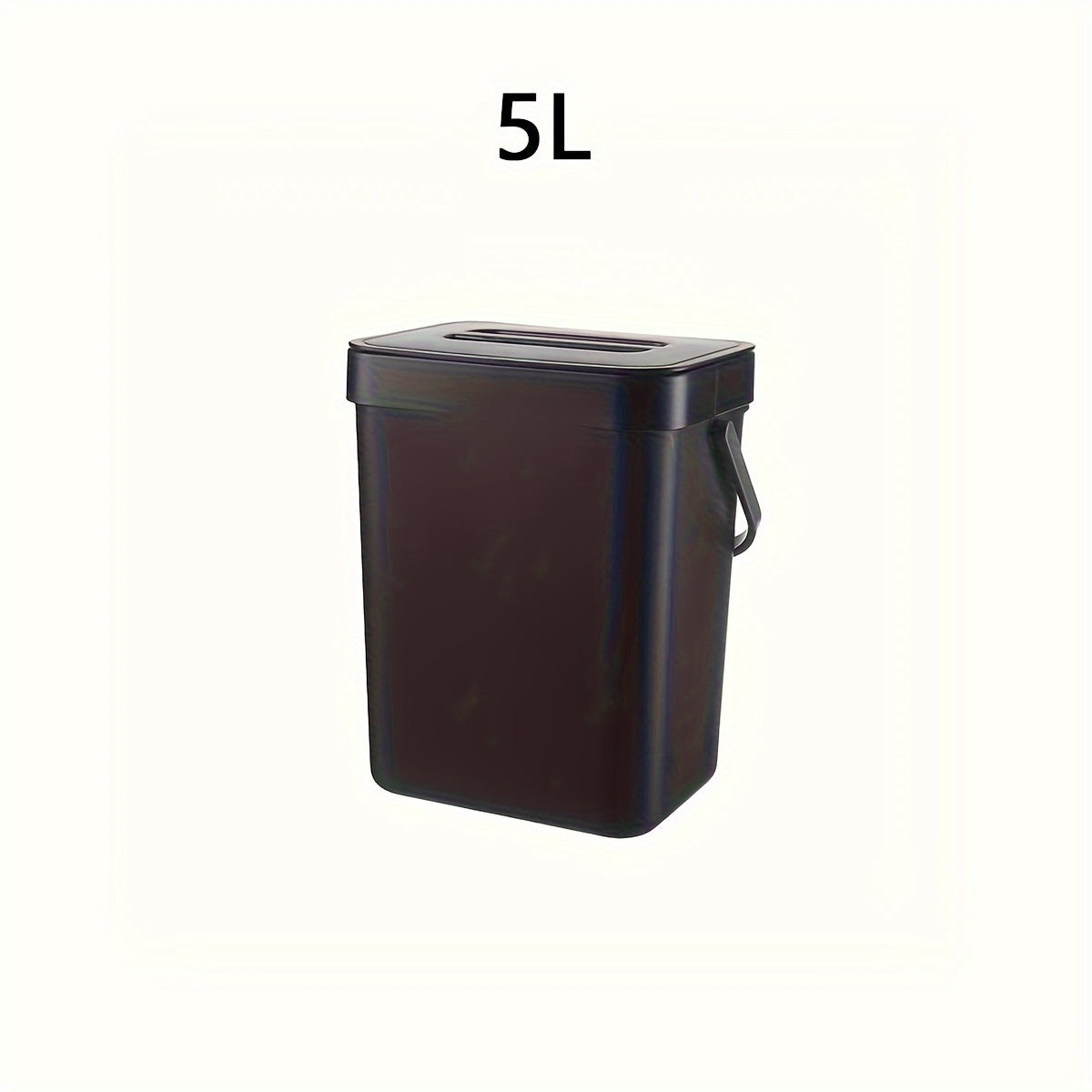 1-piece 12L Trash Can with Lid for kitchen compost, under sink garbage storage. Plastic bin for home and office accessories, storage, and decor.