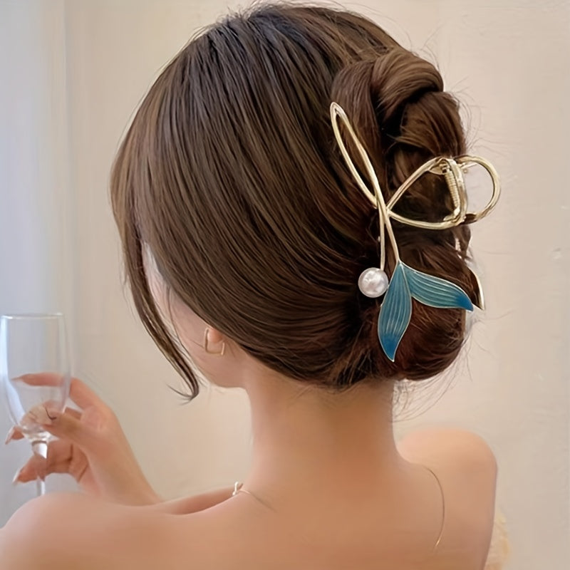 Elegant whale tail claw clips hair accessories for women and girls, perfect for gifts.