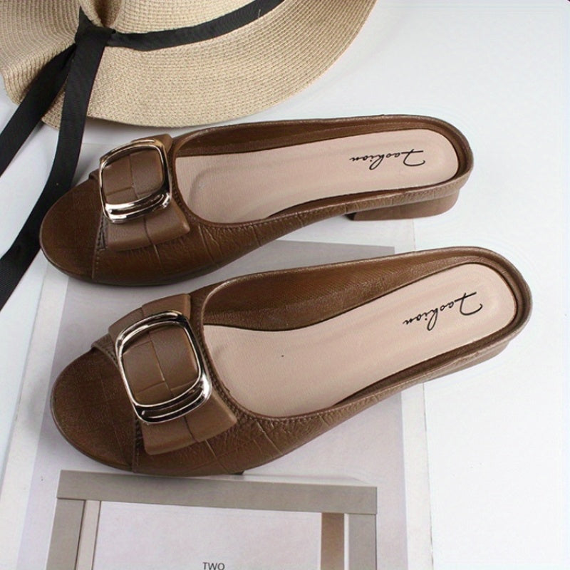 Women's stylish PVC slide sandals, summer open toe shoes with soft sole.