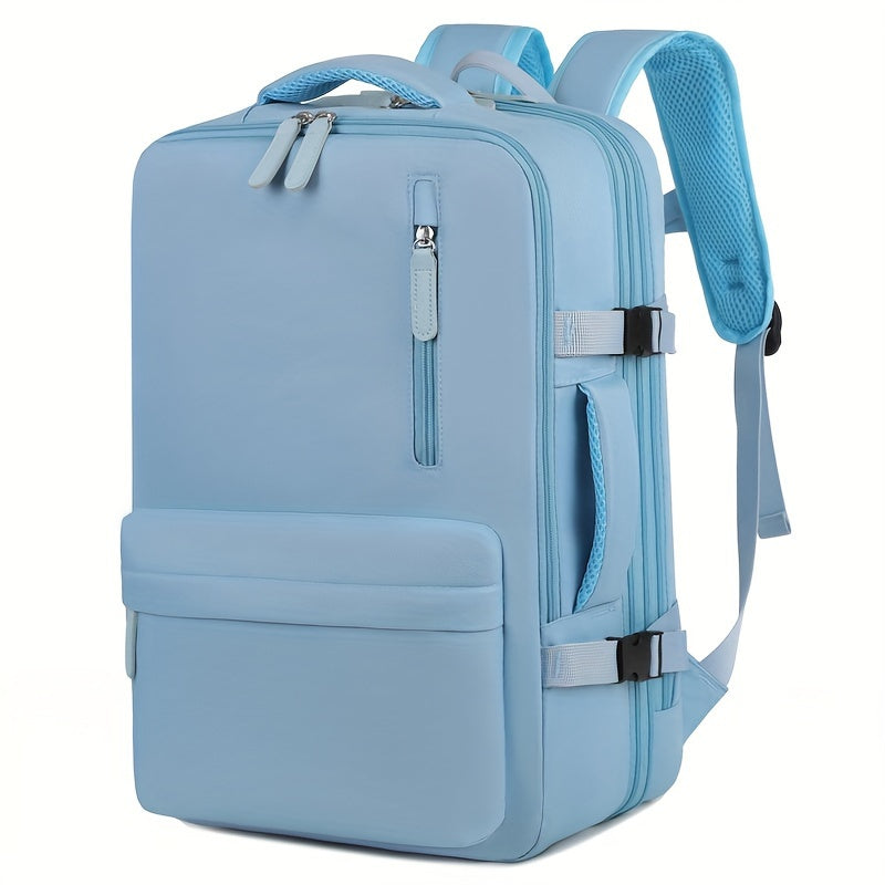 Durable, flight-approved backpack with laptop sleeve. Ideal for travelers and college students with USB charging port and trolley sleeve.