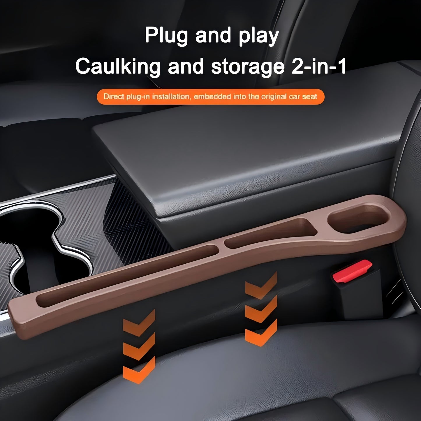 2-Pack Non-Slip Plastic Car Seat Gap Organizers for Keys, Phones, Cards, Coins - Durable, No Electricity Required