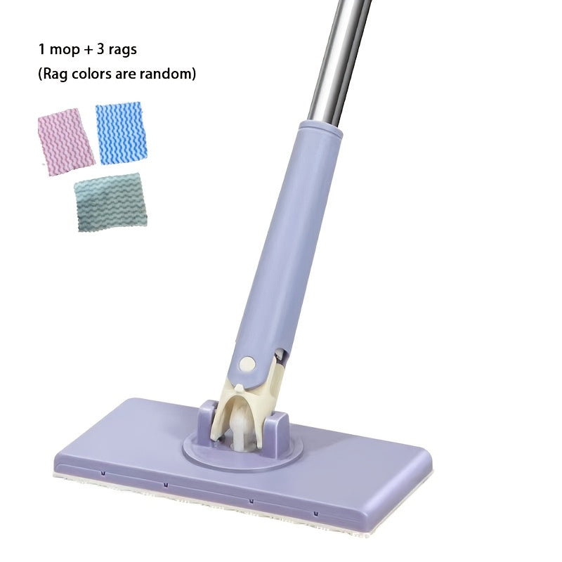 The Lazy Flat Mop: Your Ultimate Wiping Assistant with Replaceable Face Towel for Hands-Free Washing. Ideal for Walls, Tables, Cabinet Doors and Floors. A Must-Have for Home, Outdoor, Dormitory and Office Cleaning.