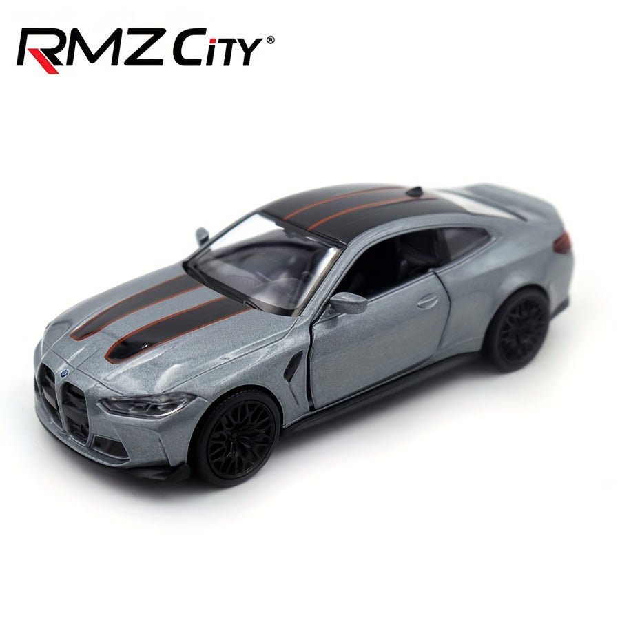 RMZ City 1:36 o'lchamdagi alyuminiy BMW M4 CSL sport avtomobili modeli - tortish harakati, qo'lda boshqarish, qizil va qora variantlar bilan die-cast to'plovchi o'yinchoq - avtomobillarni sevuvchi bolalar uchun mukammal tug'ilgan kun sovg'asi