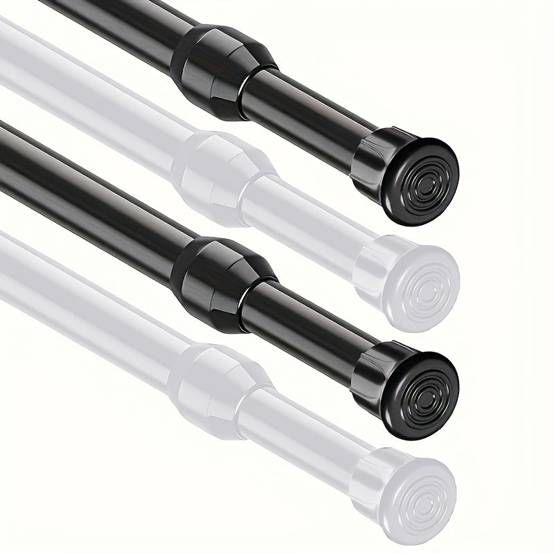 Telescopic rod for bathroom with easy, no-drill installation, made of metal. Can be used as a towel bar, shower curtain rod, or other bathroom accessories.