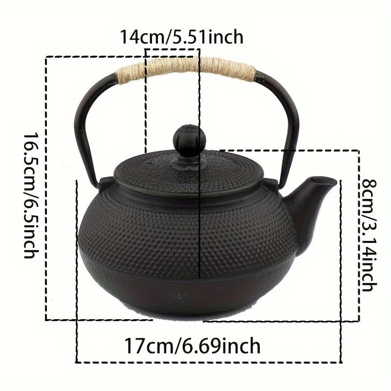 High-Quality 30oz Cast Iron Teapot Featuring Stainless Steel Infuser - Ideal for Loose Leaf & Blooming Tea, Great Gift for Tea Lovers, Long-lasting and Heatproof, No Additional Coating Required