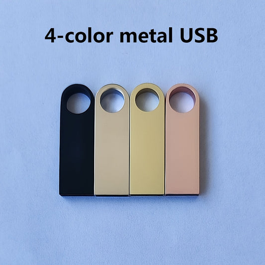 4 Mini Metal USB 2.0 Flash Drives - Durable, High-Speed Data Transfer for Laptops & Cars - 128MB