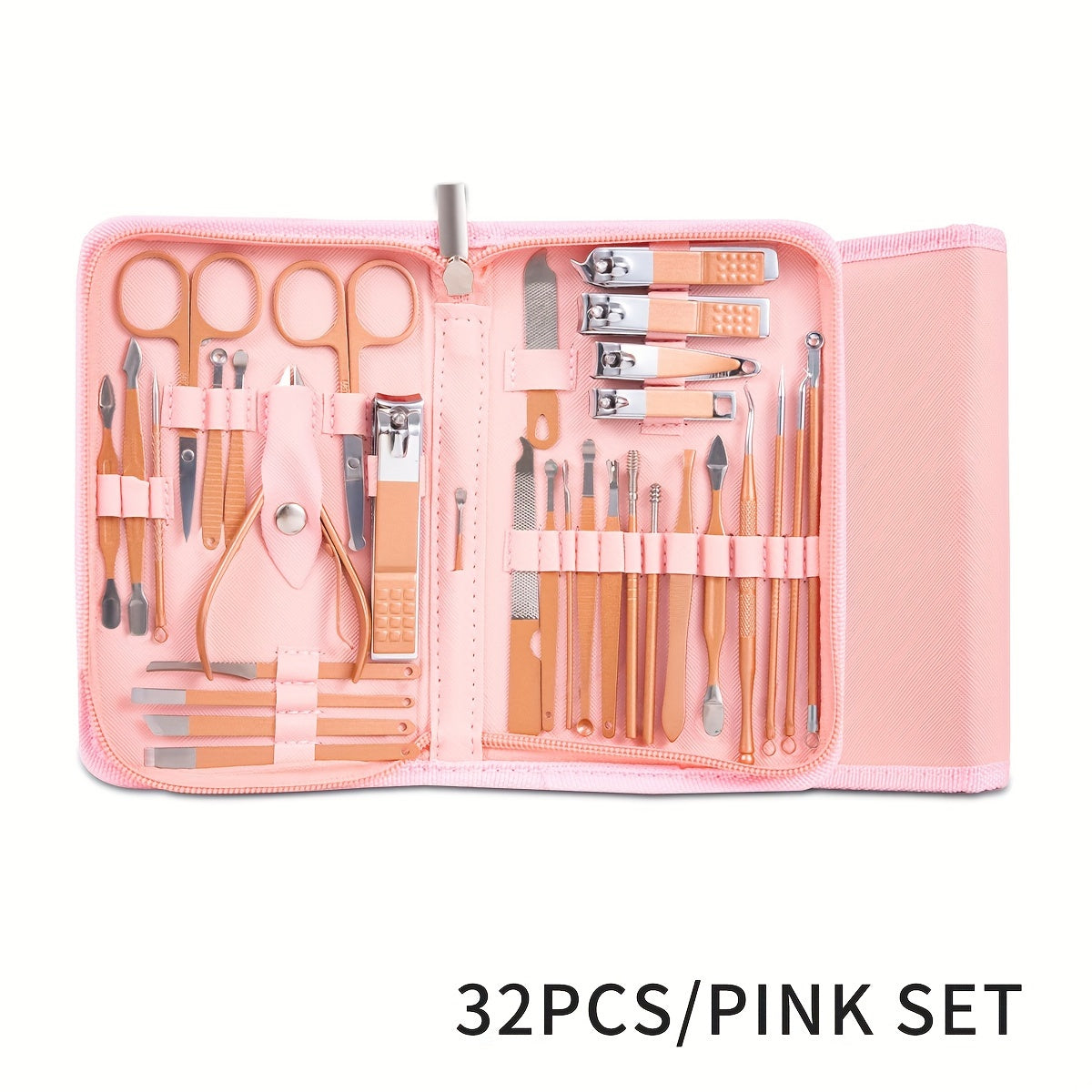 Pink and black nail clipper set