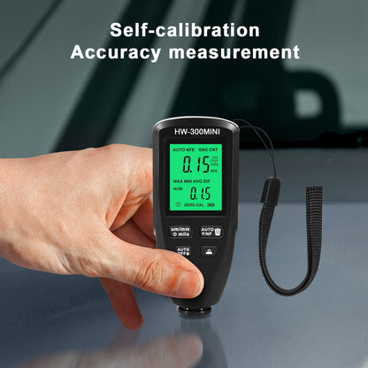 Shawty Automotive Paint Thickness Gauge is a high-accuracy meter with ABS clear display and auto substrate identification, powered by non-rechargeable AAA battery, making it ideal for used