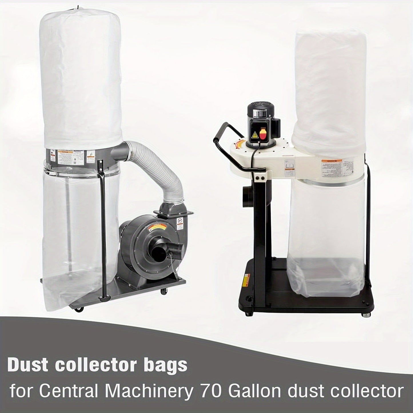 Transparent plastic bags dust collection accessories compatible with the Port Cargo Center mechanical dust collector, available in a pack of 6 and with a capacity of 5 million. Priced at $264.98.