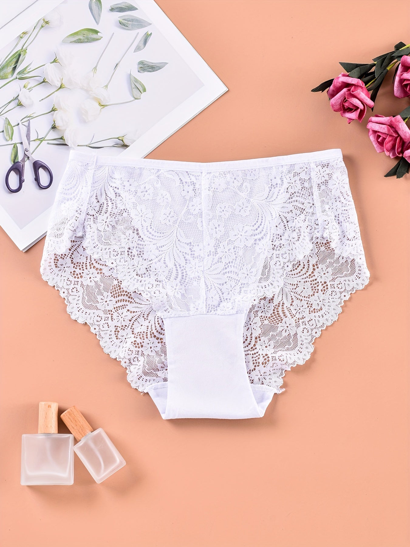 Comfy and breathable lace briefs for women.