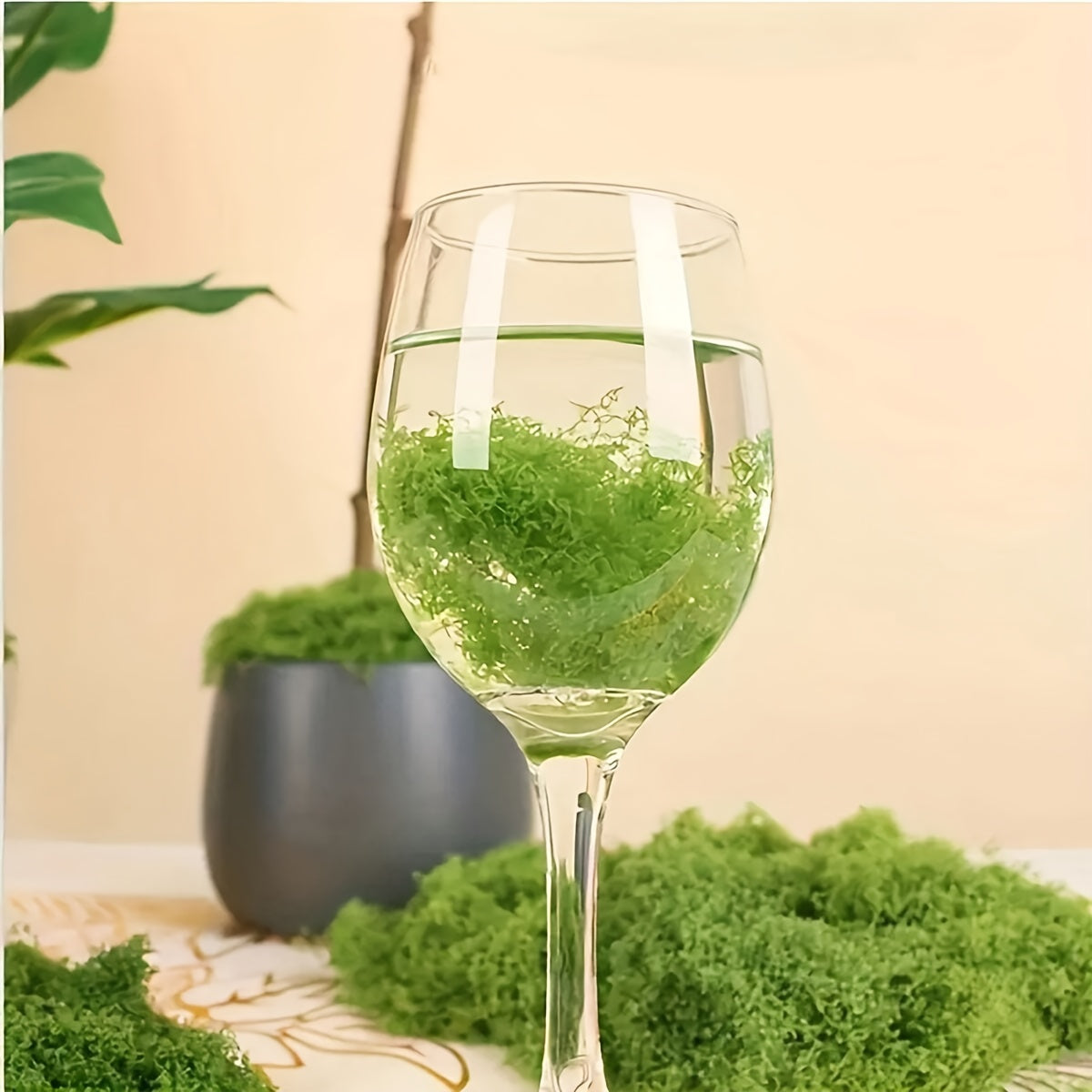 1pc 0.35oz Vibrant Green Artificial Moss for Home Decor and Indoor Greenery in Miniature Landscapes, Potted Plants, and Terrariums