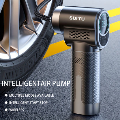 1pc Digital Wireless Handheld Air Compressor Pump with LED Light, USB/Battery Dual Power, ≤36V, Rechargeable Lithium 18650, for Car/Motorcycle/Bicycle/Balls, 150PSI.