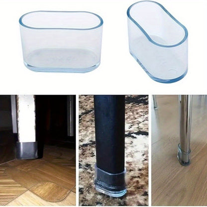 Protect your table and desk feet with our set of 10/20pcs Oval Chair Leg Caps. These black rubber end covers feature transparent windows and are great for non-electric pipe end caps.