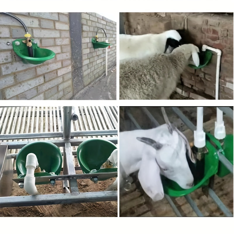 Small animal feeder for goats, with options for 1pc, 3pcs, or 5pcs. Automatic drinking water device for raising sheep, with an aquatic bowl and drinking water tank.