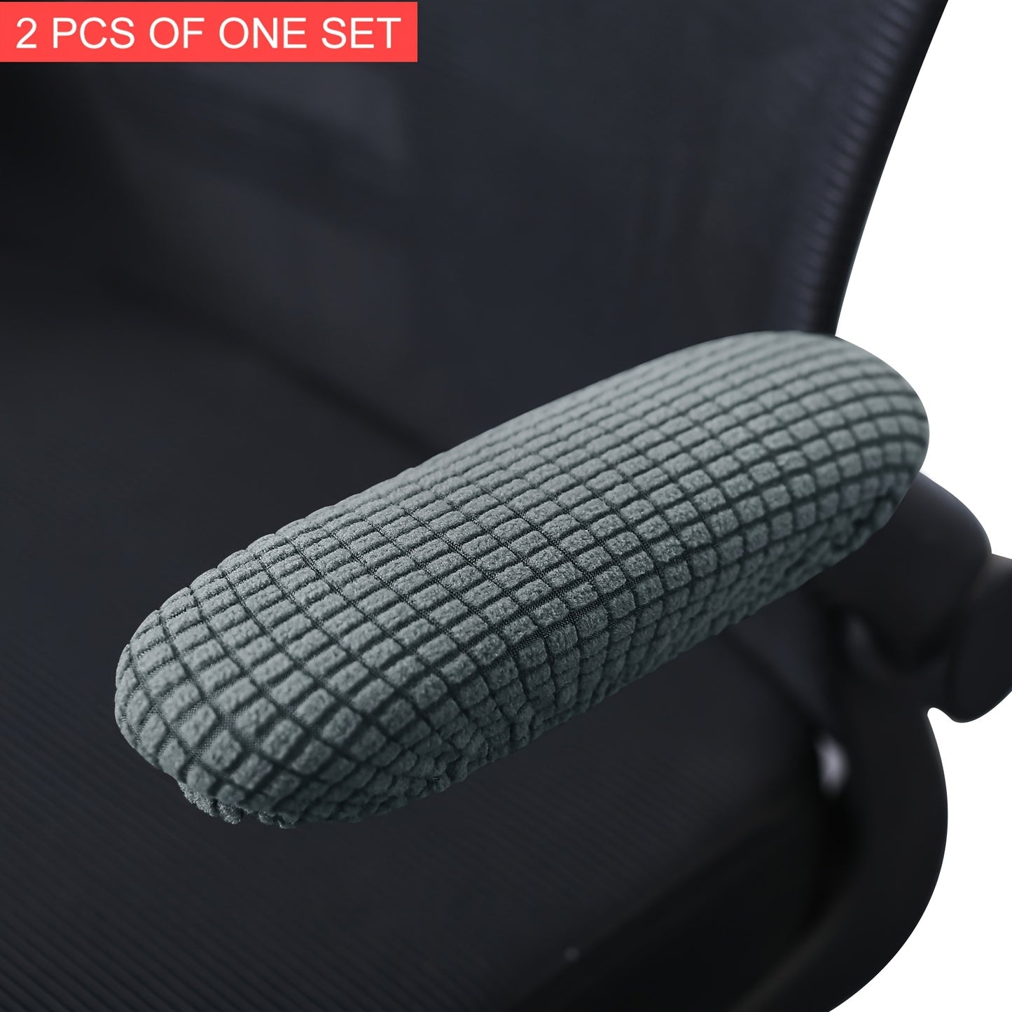 2-Pack T-Cushion Armchair Slipcovers made of stretchable polar fleece fabric. Machine washable with elastic-band closure. Polyester & spandex blend. Protects chairs from scratches & stains.