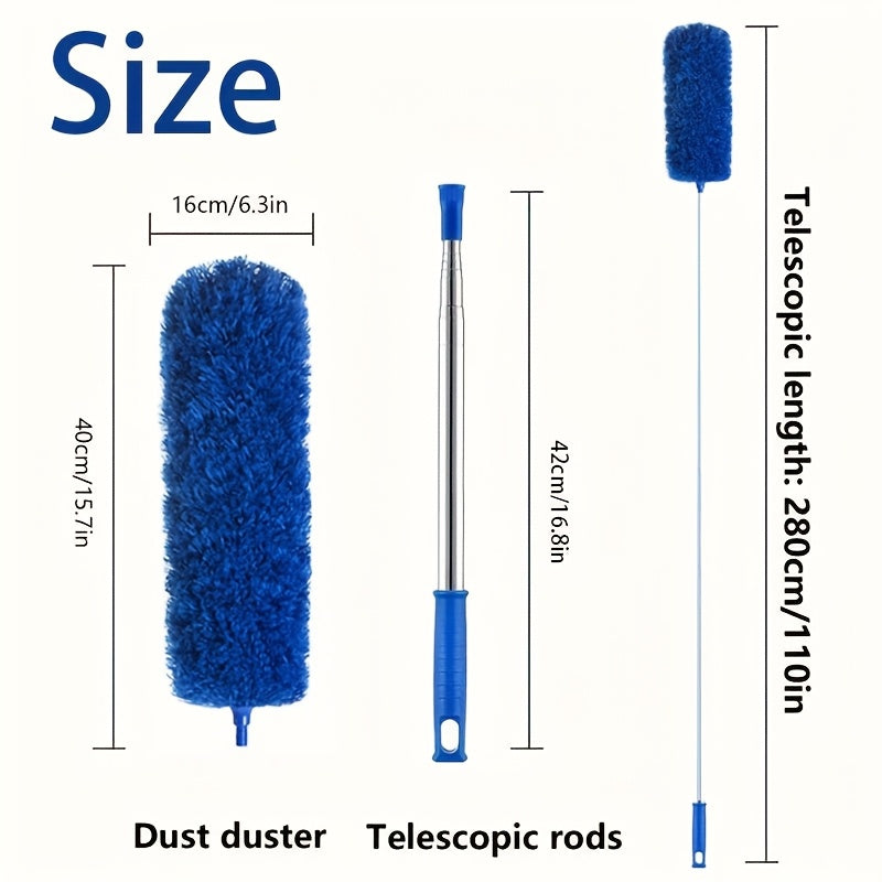 Ushbu ko'p funksiyali 1 dona Qo'shimcha Uzun Mikrofiber Qush Pichog'i 100 dyuymli Telescoping Pol va Ot Junidan Yasalgan Boshga ega. Bu yuqori shiftlar, shift fanatlari, jaluzilar va mebellarga batareyasiz yetib borish uchun mukammaldir. Mustahkam metall