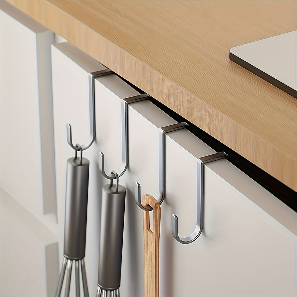 10/5 Stainless Steel Double S Hooks, Rustproof, Durable, Easy to Install, Multi-Purpose Door Hooks for Kitchen, Bathroom, Wardrobe, Cabinets, Locker Doors.