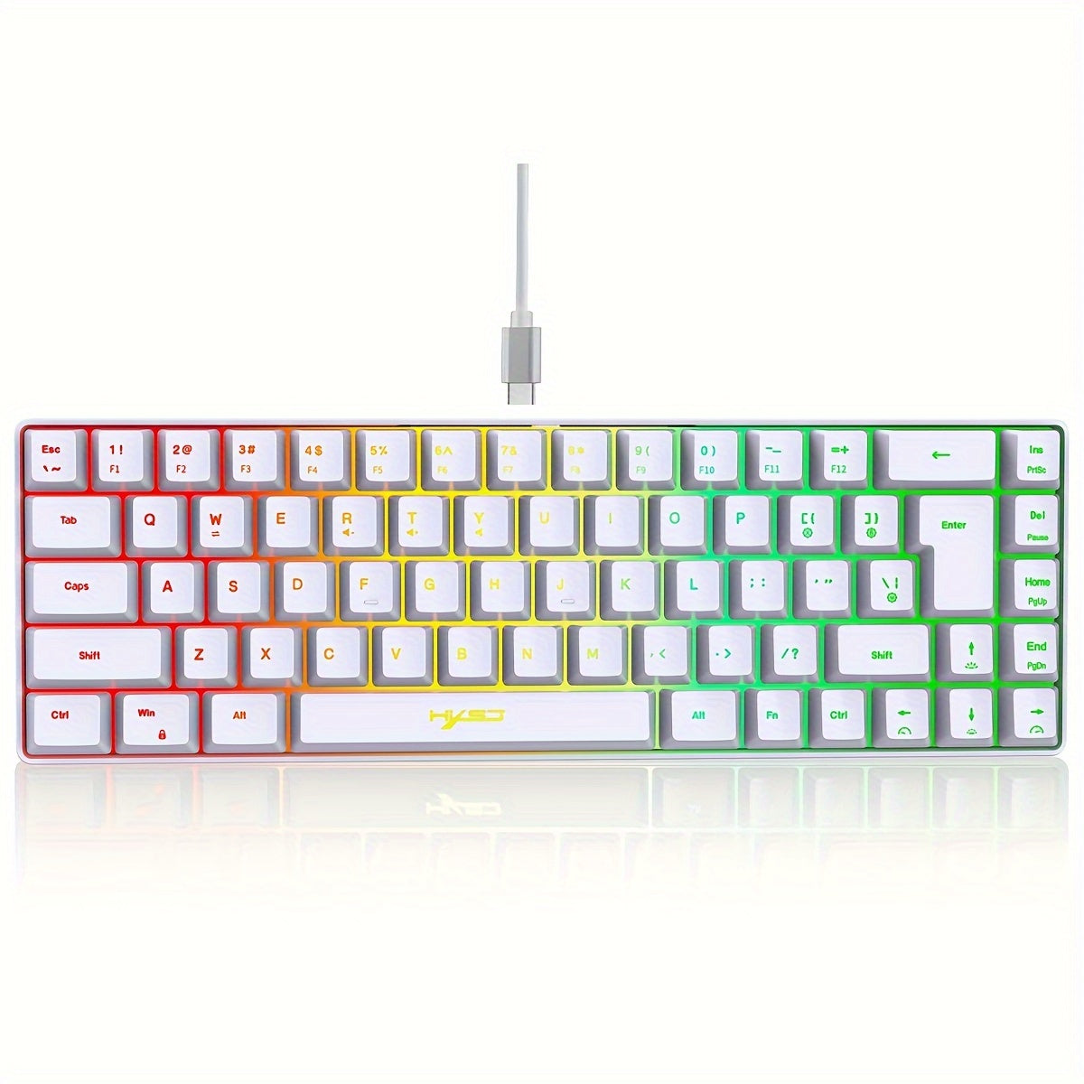 HXSJ Wired keyboard and mouse set with 68-key thin film keyboard and 3200DPI wired photoelectric mouse. USB plug and play, suitable for home gaming and office use.