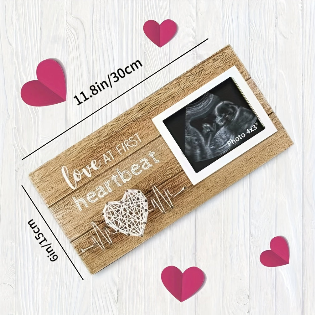 Wooden Picture Frame featuring the Creative Love Ultrasound, perfect for showcasing and commemorating special photos.