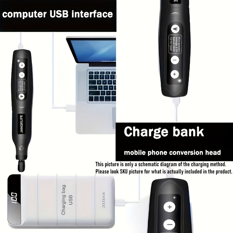 115pcs Cordless Rotary Tool, Rechargeable Engraving Pen with Battery, Electric Adjustable Speed Carving Pen, Portable Wood Engraving Tool for Sanding, Polishing, Etching