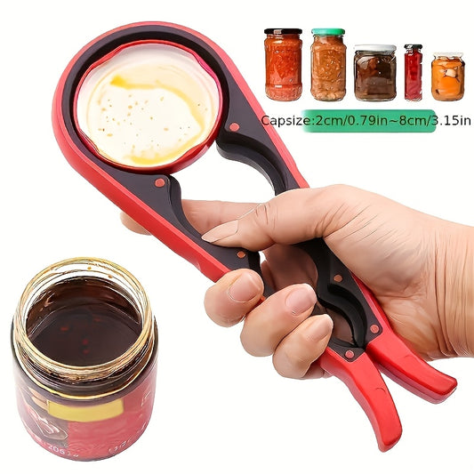 Durable plastic can opener with non-slip grip, ideal for beer bottles and home kitchen use.