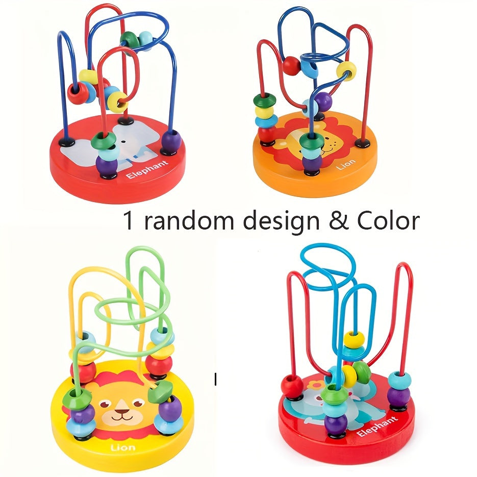 Colorful wooden parrot bead toy with music and interactive educational game for cognitive skills. Ideal for bird enthusiasts.